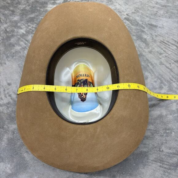 John B Stetson Company Western Hat Mens 4X Beaver Wide Brim Feather Braided Tan - Picture 14 of 16